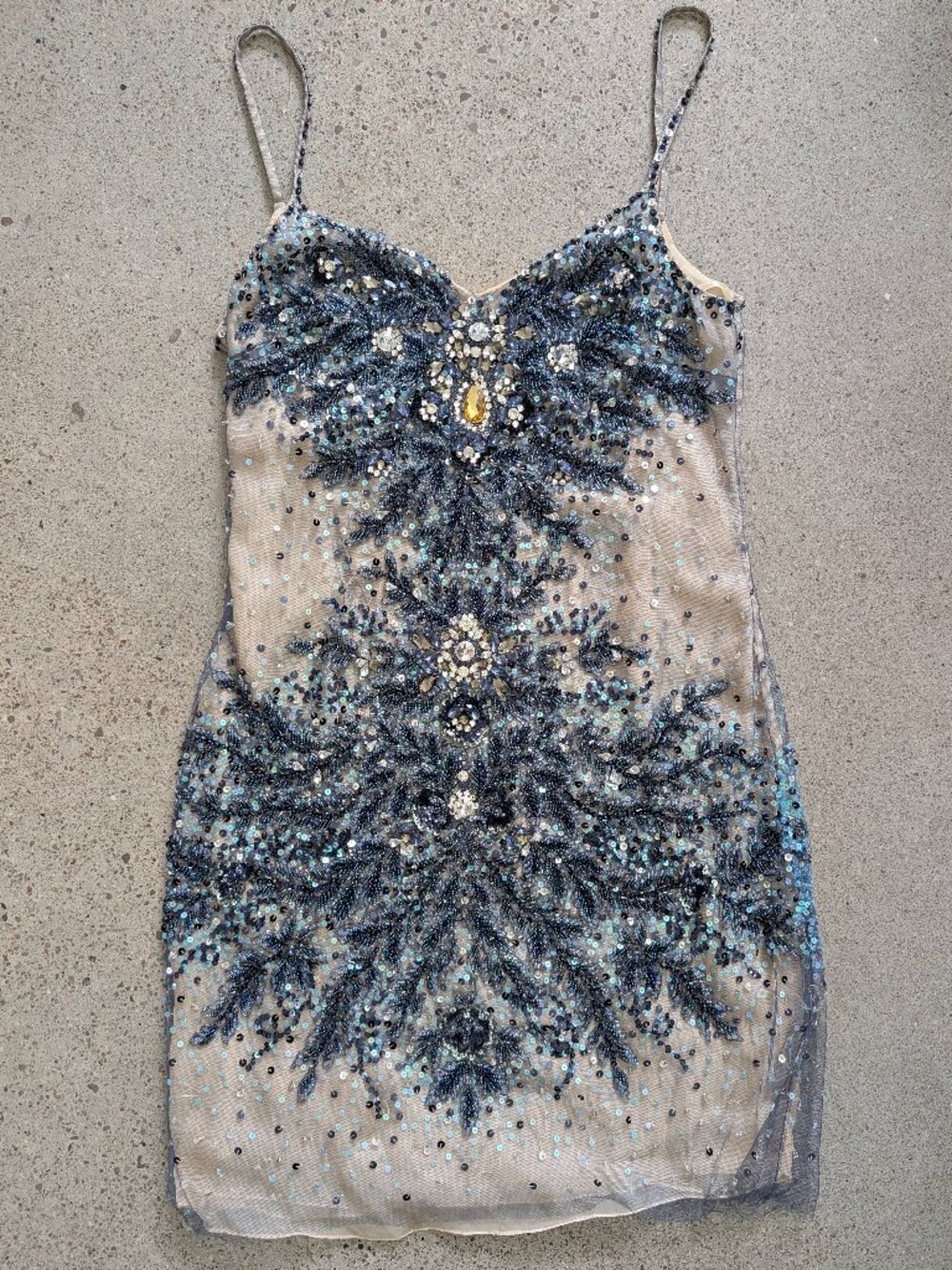Basix black label beaded cocktail dress size 4